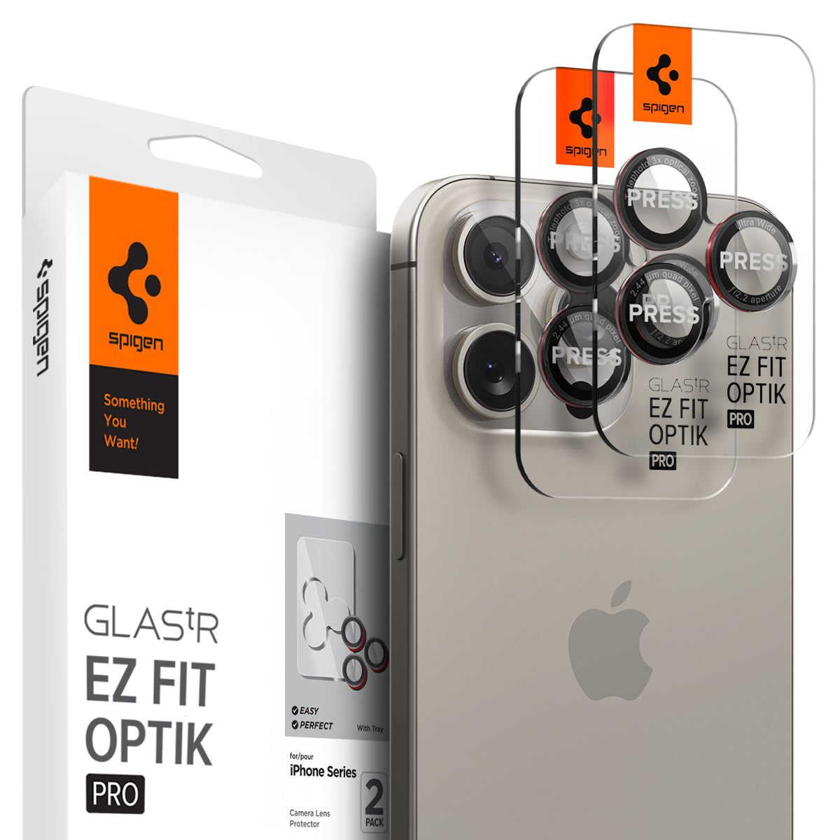 Spigen iPhone 15 Pro Max / 15 Pro Lens Protector Optik Pro EZ Fit view 13