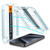 Spigen iPhone 15 Pro Max / 15 Pro / 15 Plus / 15 Screen Protector GLAS.tR EZ Fit | Sensor Protected (2 Pack) view 8