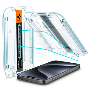 Spigen iPhone 15 Pro Max / 15 Pro / 15 Plus / 15 Screen Protector GLAS.tR EZ Fit | Sensor Protected (2 Pack) view 8