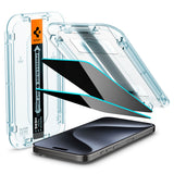Spigen iPhone 15 Pro Screen Protector GLAS.tR EZ Fit Privacy (2 Pack)