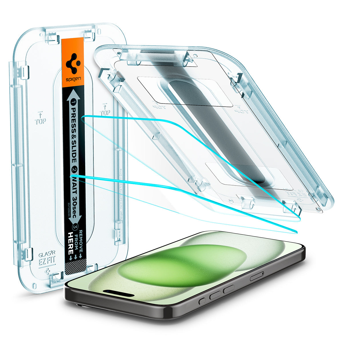Spigen iPhone 15 Pro Max / 15 Pro / 15 Plus / 15 Screen Protector GLAS.tR EZ Fit | Sensor Protected (2 Pack) view 14