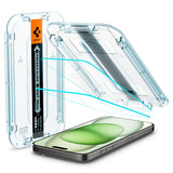 Spigen iPhone 15 Pro Max / 15 Pro / 15 Plus / 15 Screen Protector GLAS.tR EZ Fit | Sensor Protected (2 Pack) view 14