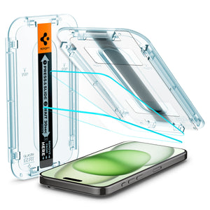 Spigen iPhone 15 Pro Max / 15 Pro / 15 Plus / 15 Screen Protector GLAS.tR EZ Fit | Sensor Protected (2 Pack) view 14