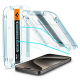 Spigen iPhone 15 Pro Max / 15 Pro / 15 Plus / 15 Screen Protector GLAS.tR EZ Fit | Sensor Protected (2 Pack)
