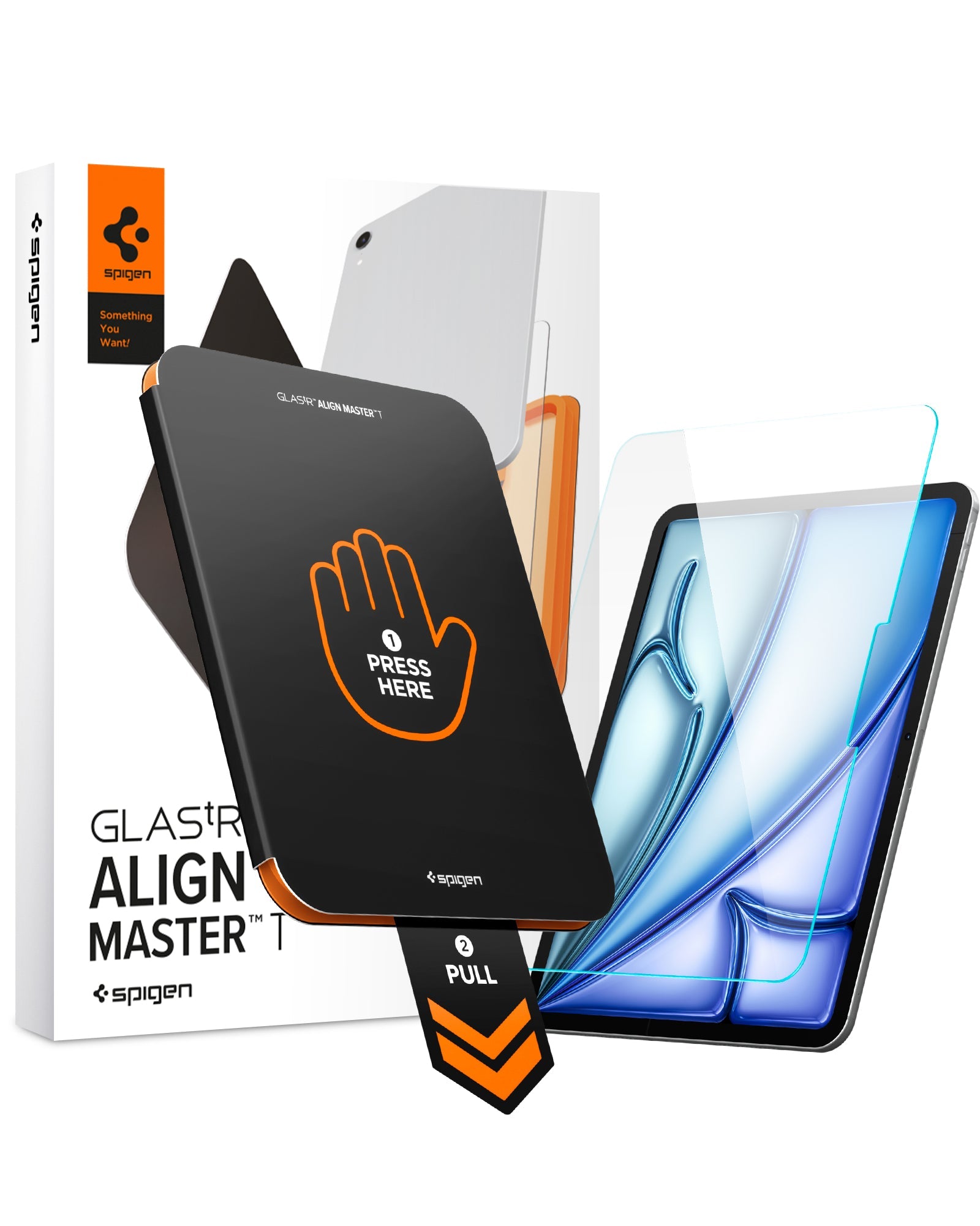 Spigen AlignMaster T clear tempered glass fitted to iPad Air 11