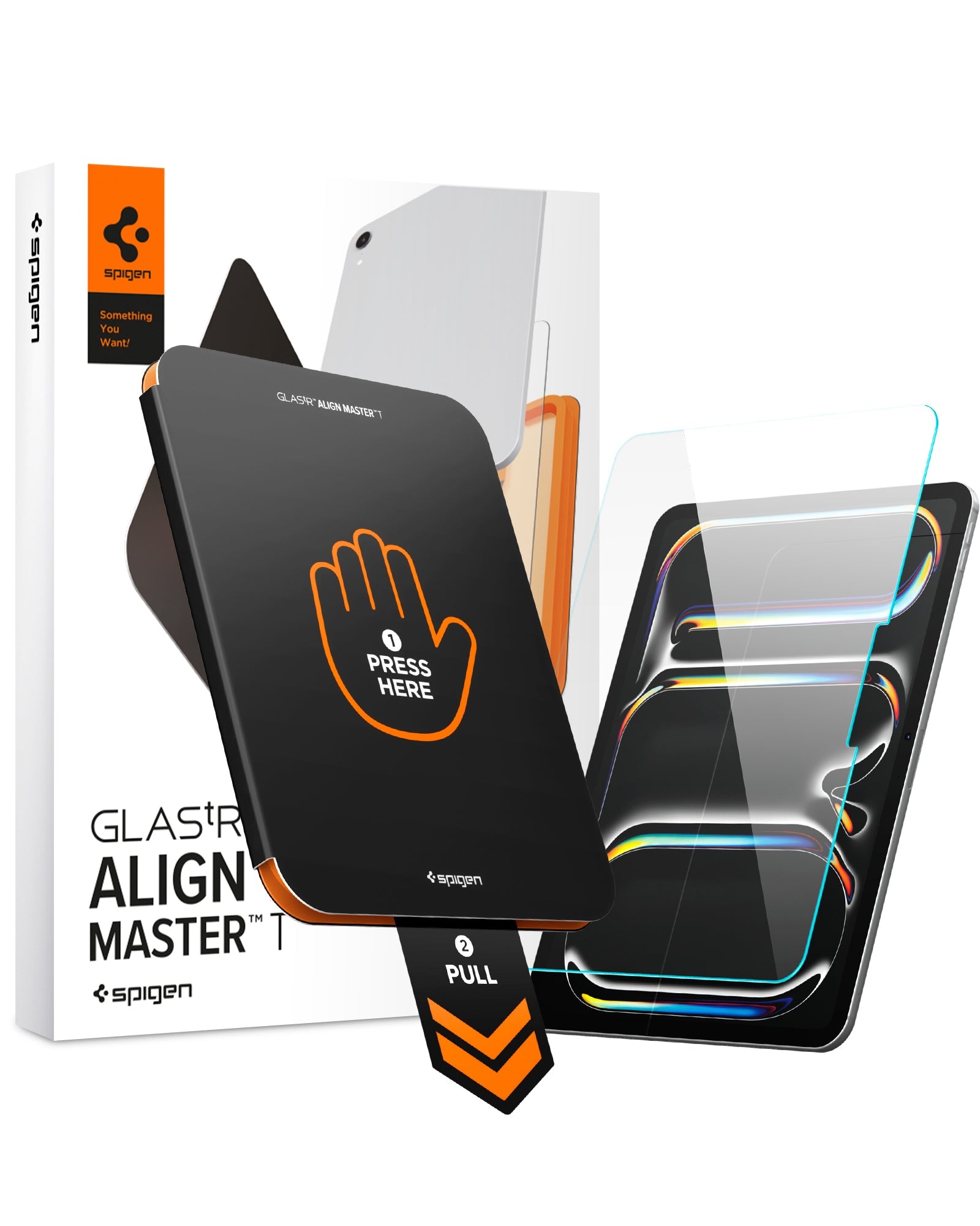Spigen AlignMaster T clear tempered glass fitted to iPad Pro 11