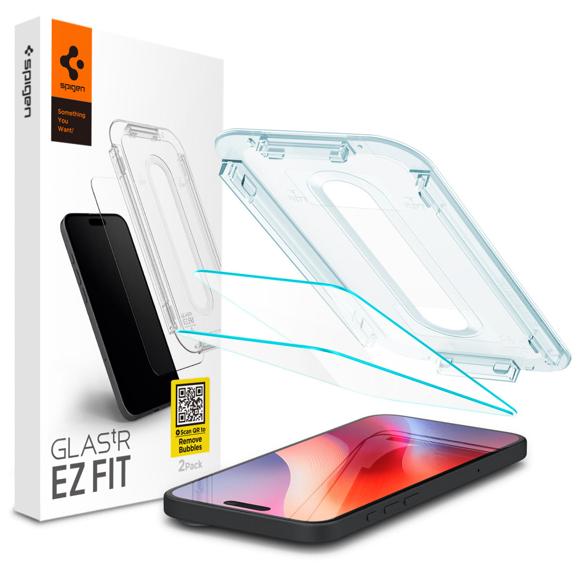 Spigen iPhone 16 Plus / iPhone 16 Screen Protector GLAS.tR EZ Fit (2 Pack)