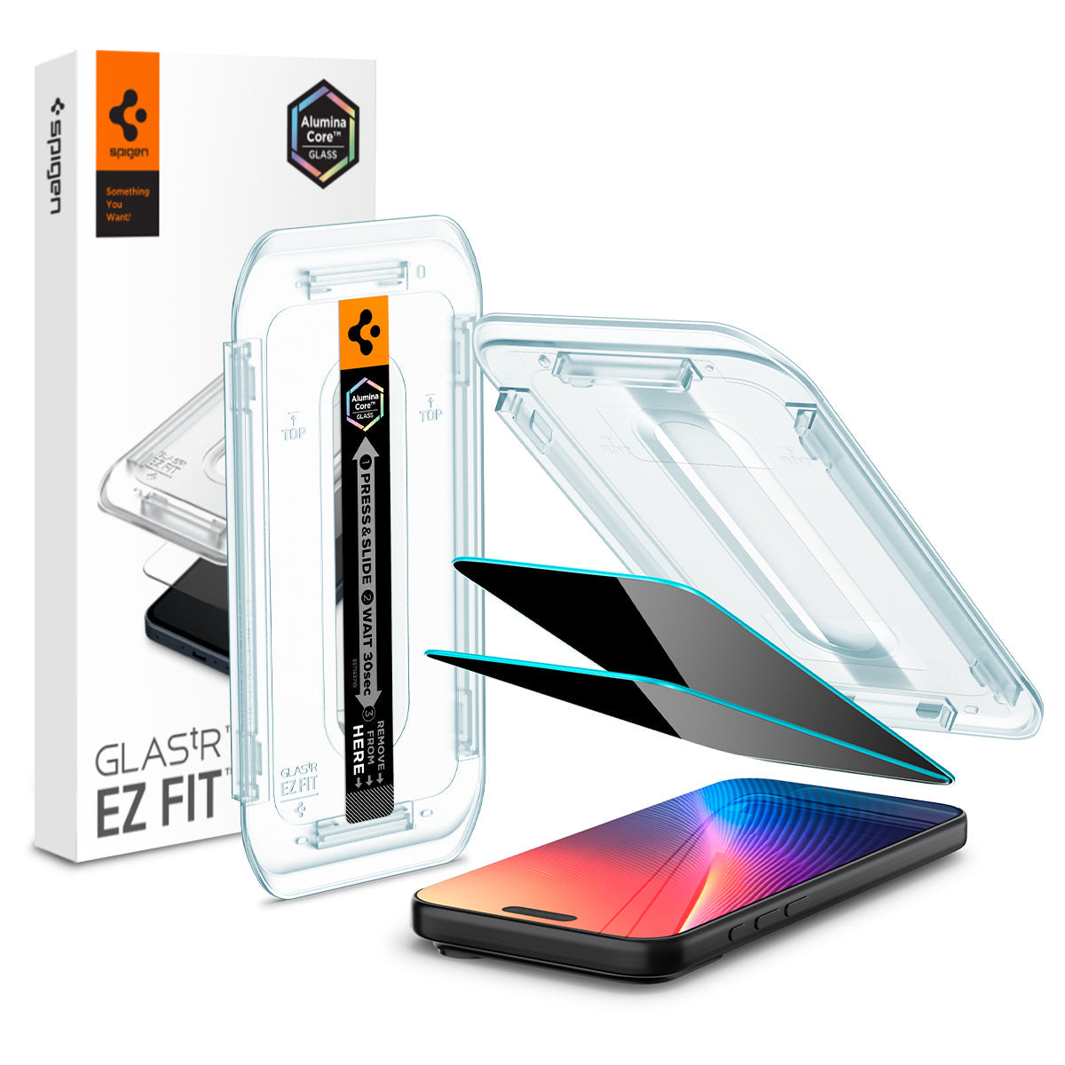 Spigen iPhone 17 Pro Max Screen Protector GLAS.tR EZ Fit (2 Pack) | Privacy