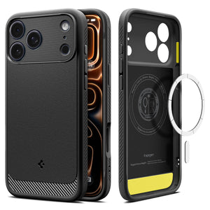 Temporary prelaunch image — Spigen iPhone 18 Pro Max / 17 Pro Max Case – Rugged Armor (MagFit) — Matte Black