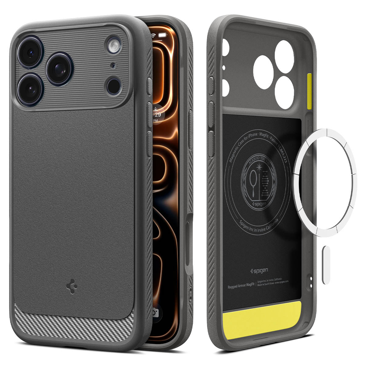 Temporary prelaunch image — Spigen iPhone 18 Pro Max / 17 Pro Max Case – Rugged Armor (MagFit) — Gray