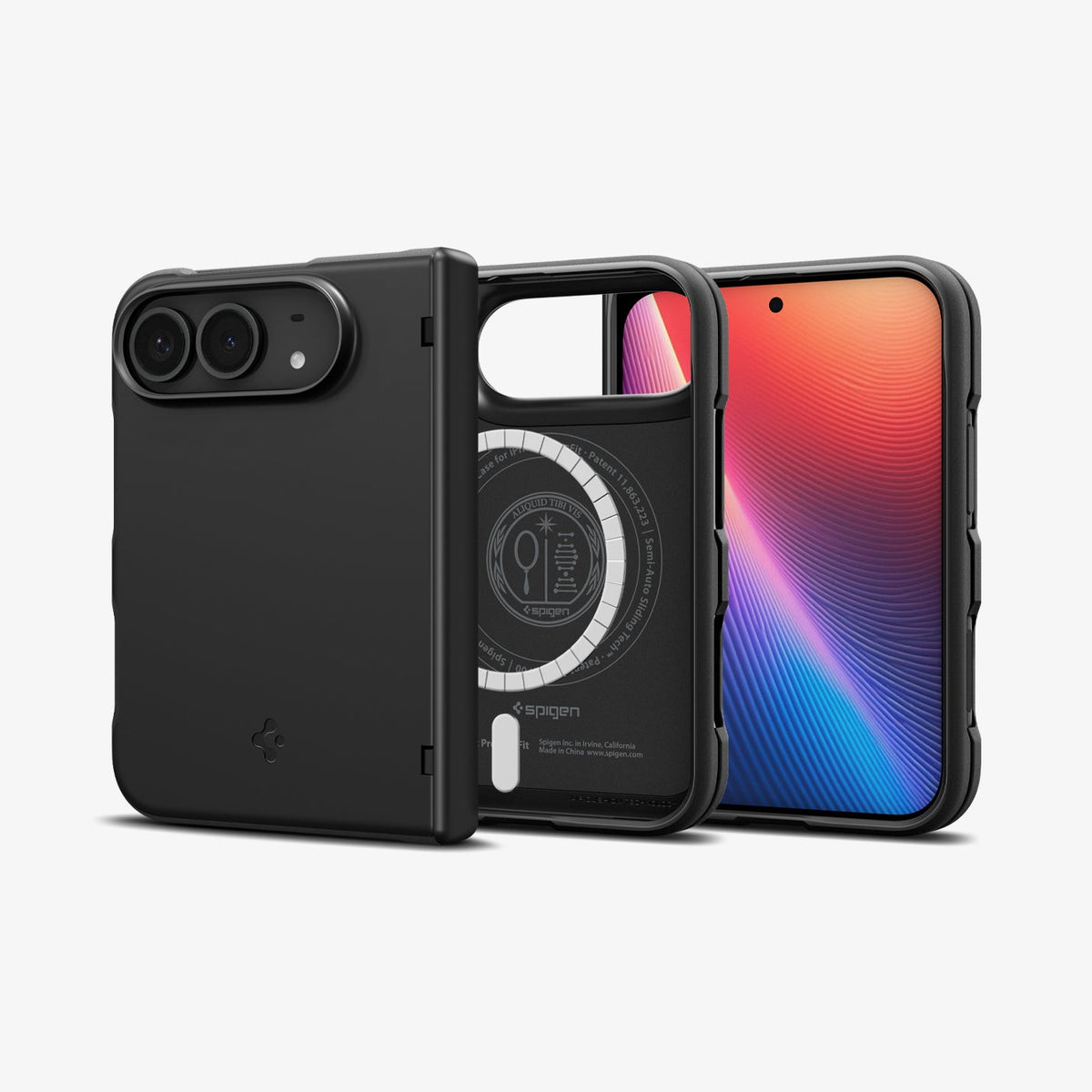 iPhone Duo Air Fit Pro (Mag Fit) showing the case from front and back with a magnetic ring and full hinge coverage