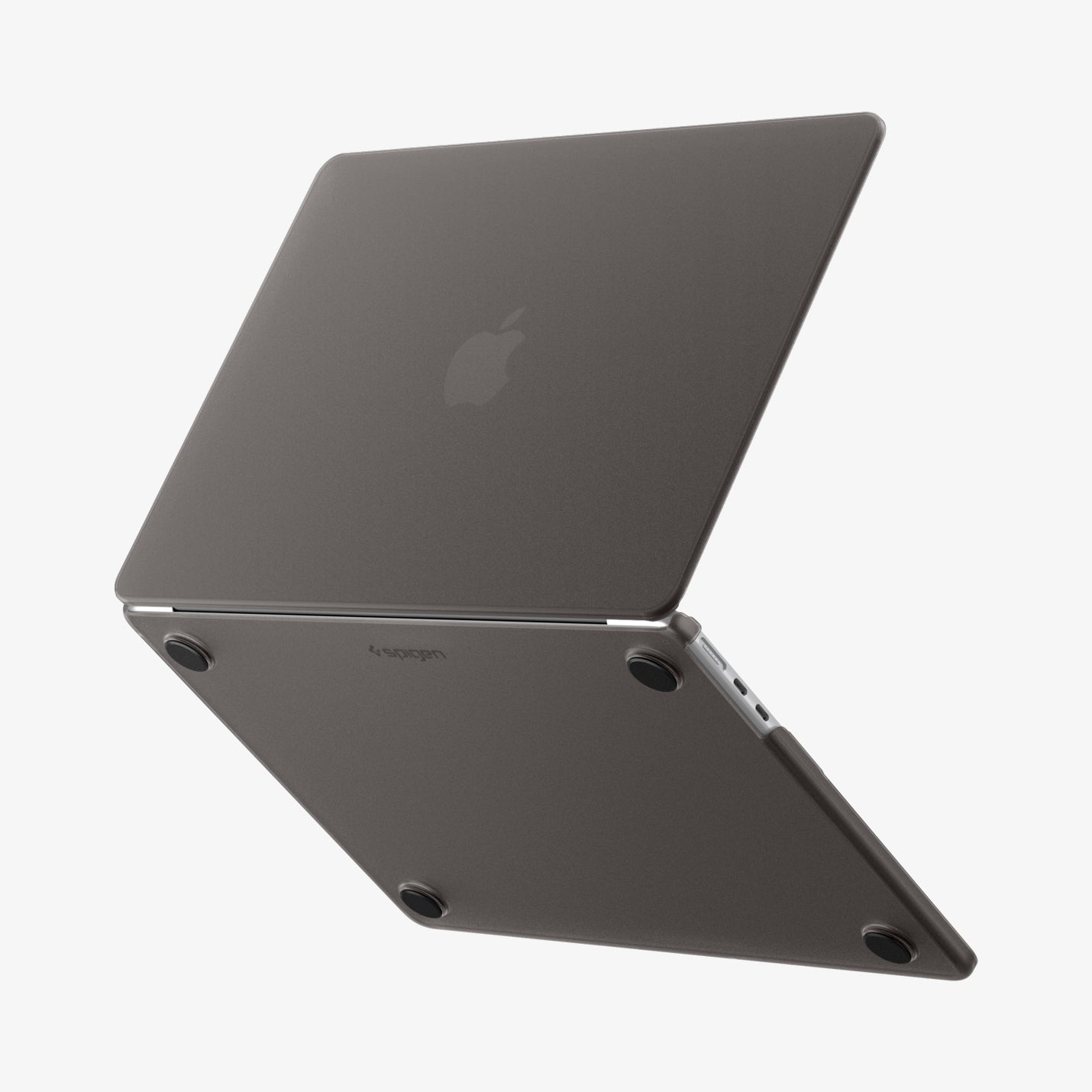 Spigen MacBook Air 13-inch Air Skin in Frost Black showing the top, bottom and side