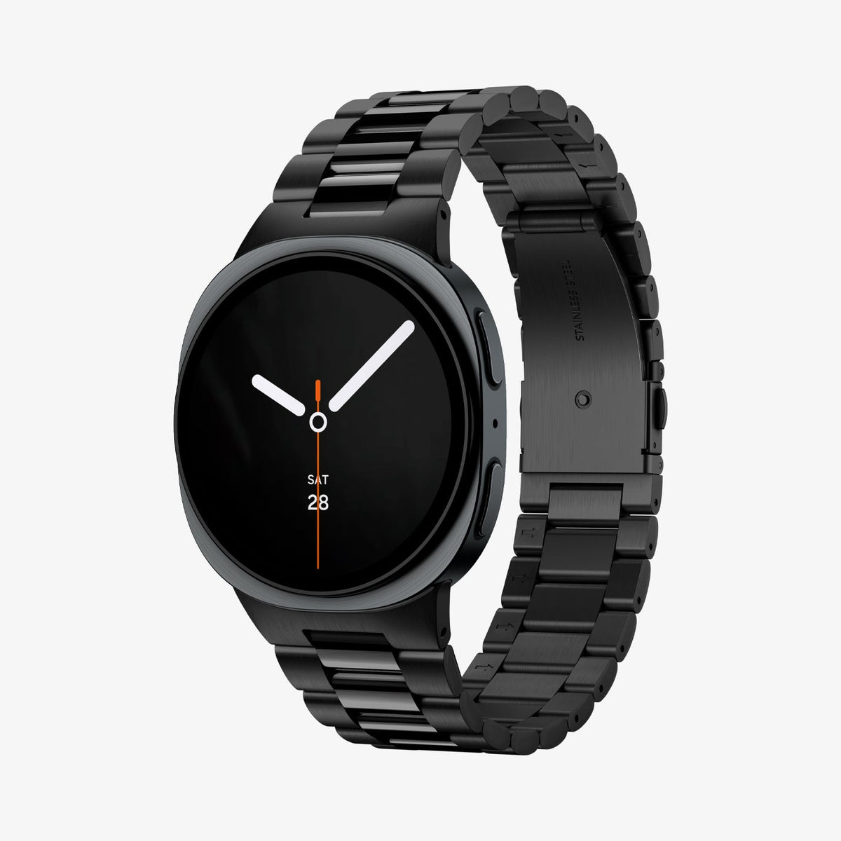 Black Spigen Modern Fit 316L Galaxy Watch band product and feature view 1
