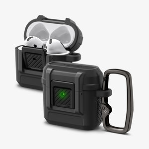 Spigen Lock Fit AirPods 5 and AirPods 4 case in Matte Black view 2