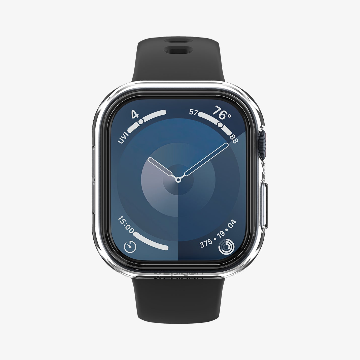 ACS08589 - Apple Watch Series 11 / 10 (42mm) Case Thin Fit in Crystal Clear showing the front and partial sides