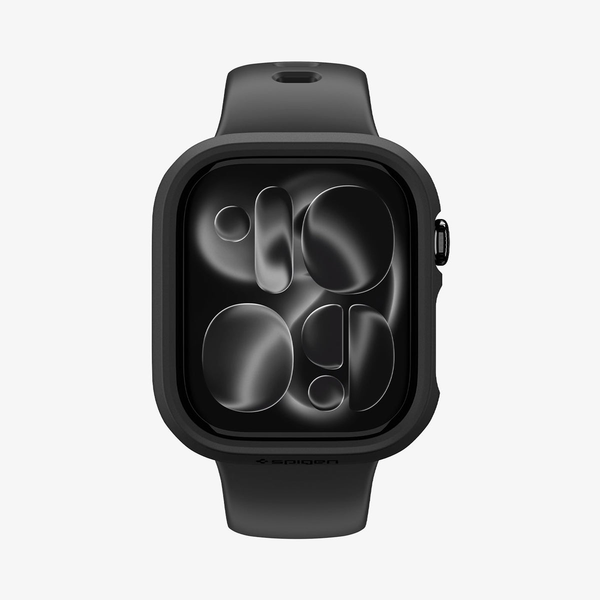 Apple Watch Series 12(42mm) Case Thin Fit in Black showing a front view of the slim protective case with a form fitted profile