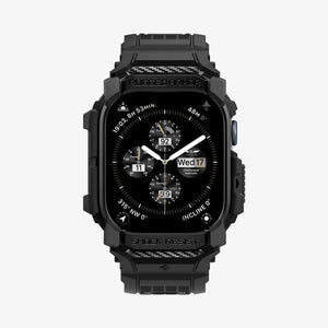 ACS08591 - Apple Watch Series 11 / 10 (42mm) Case Rugged Armor Pro in Matte Black showing the front and partial sides