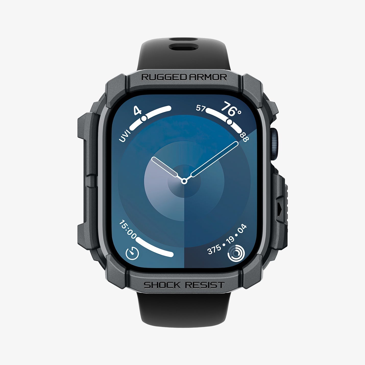 ACS08598 - Apple Watch Series 11 / 10 (46mm) Case Rugged Armor in Dark Gray showing the front and partial sides