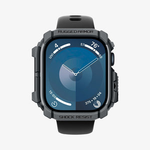 ACS08598 - Apple Watch Series 11 / 10 (46mm) Case Rugged Armor in Dark Gray showing the front and partial sides
