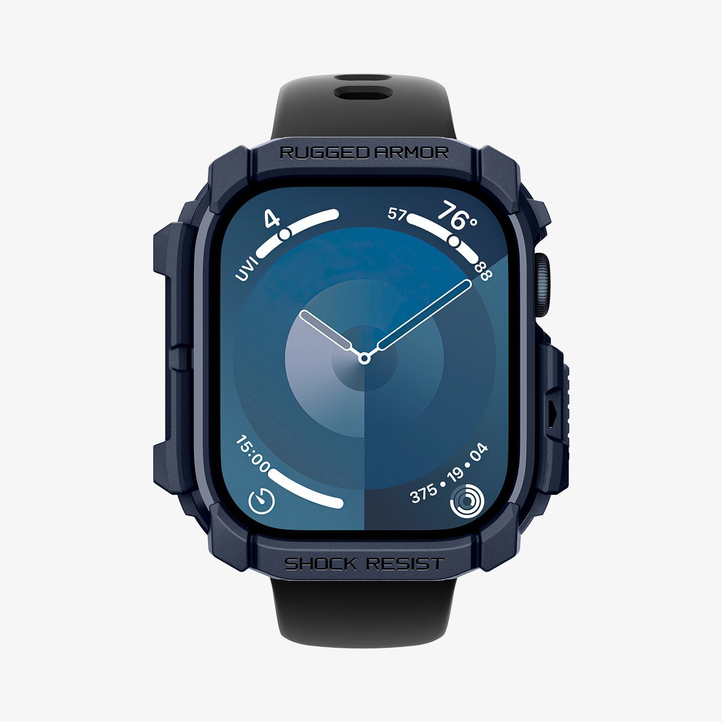 ACS08599 - Apple Watch Series 11 / 10 (46mm) Case Rugged Armor in Navy Blue showing the front and partial sides