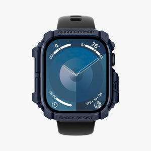 ACS08599 - Apple Watch Series 11 / 10 (46mm) Case Rugged Armor in Navy Blue showing the front and partial sides