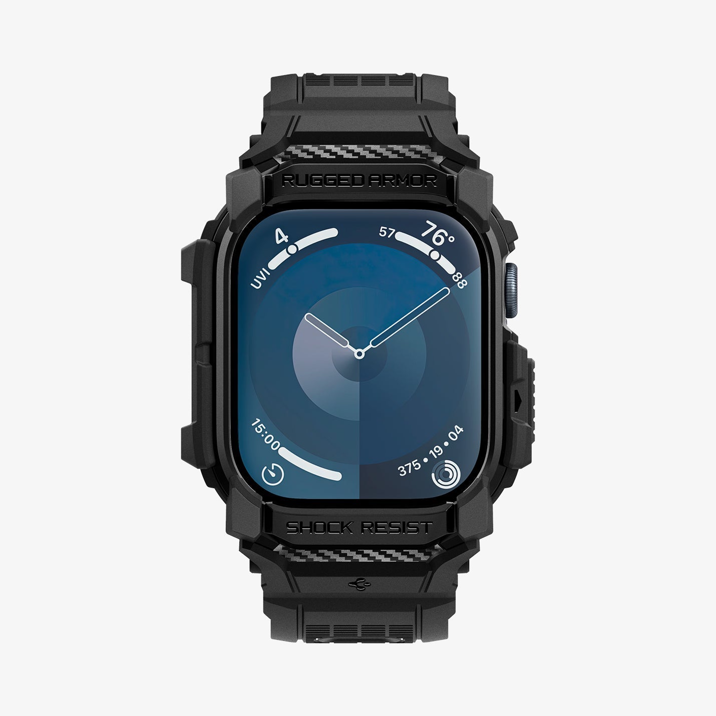 ACS08604 - Apple Watch Series 11 / 10 (46mm) Case Rugged Armor Pro in Matte Black showing the front and partial sides