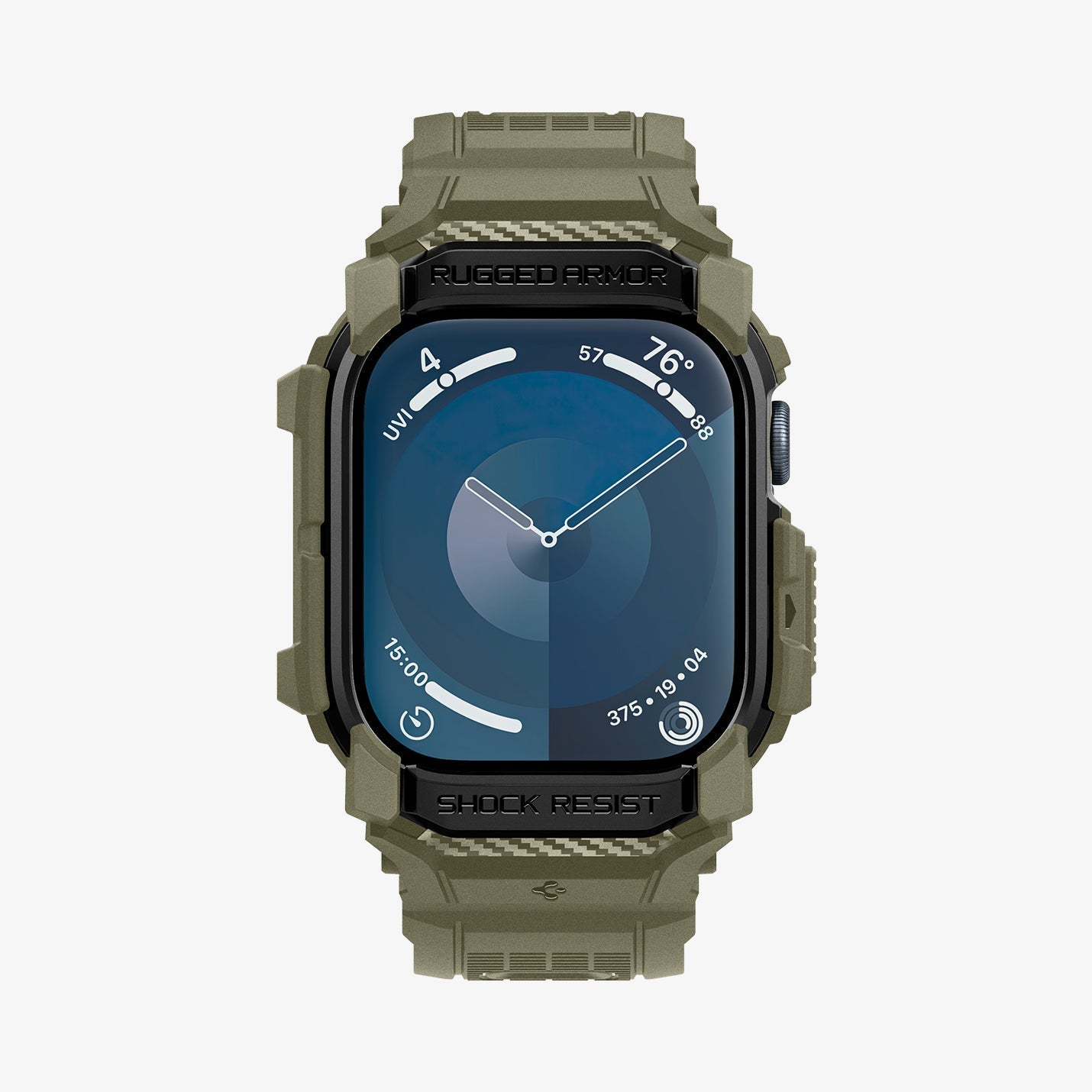 ACS08608 - Apple Watch Series 11 / 10 (46mm) Case Rugged Armor Pro in Vintage Khaki showing the front and partial sides