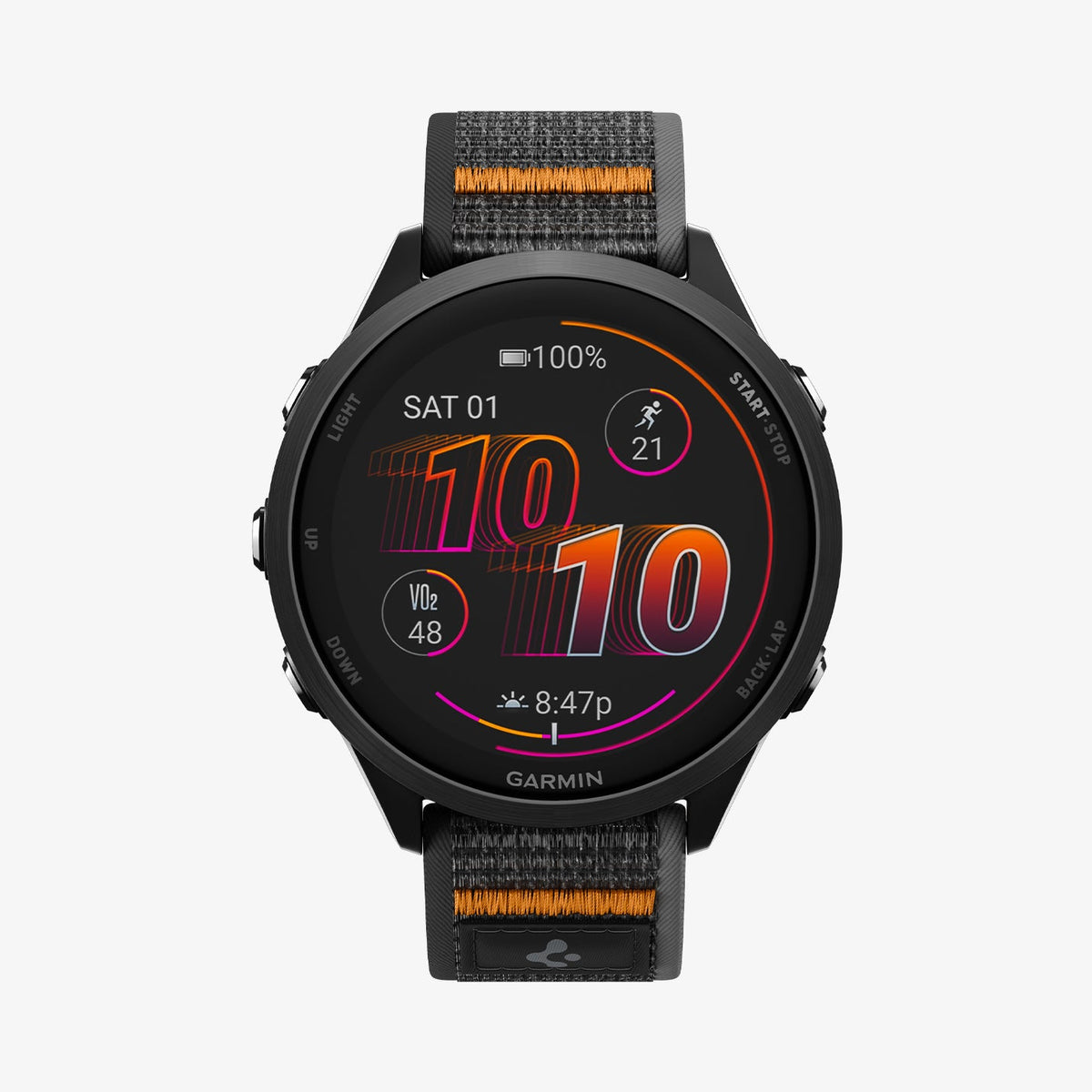 Spigen Garmin 22mm Quick Release Watch Band – Athlex Air — Active Black Orange, product view