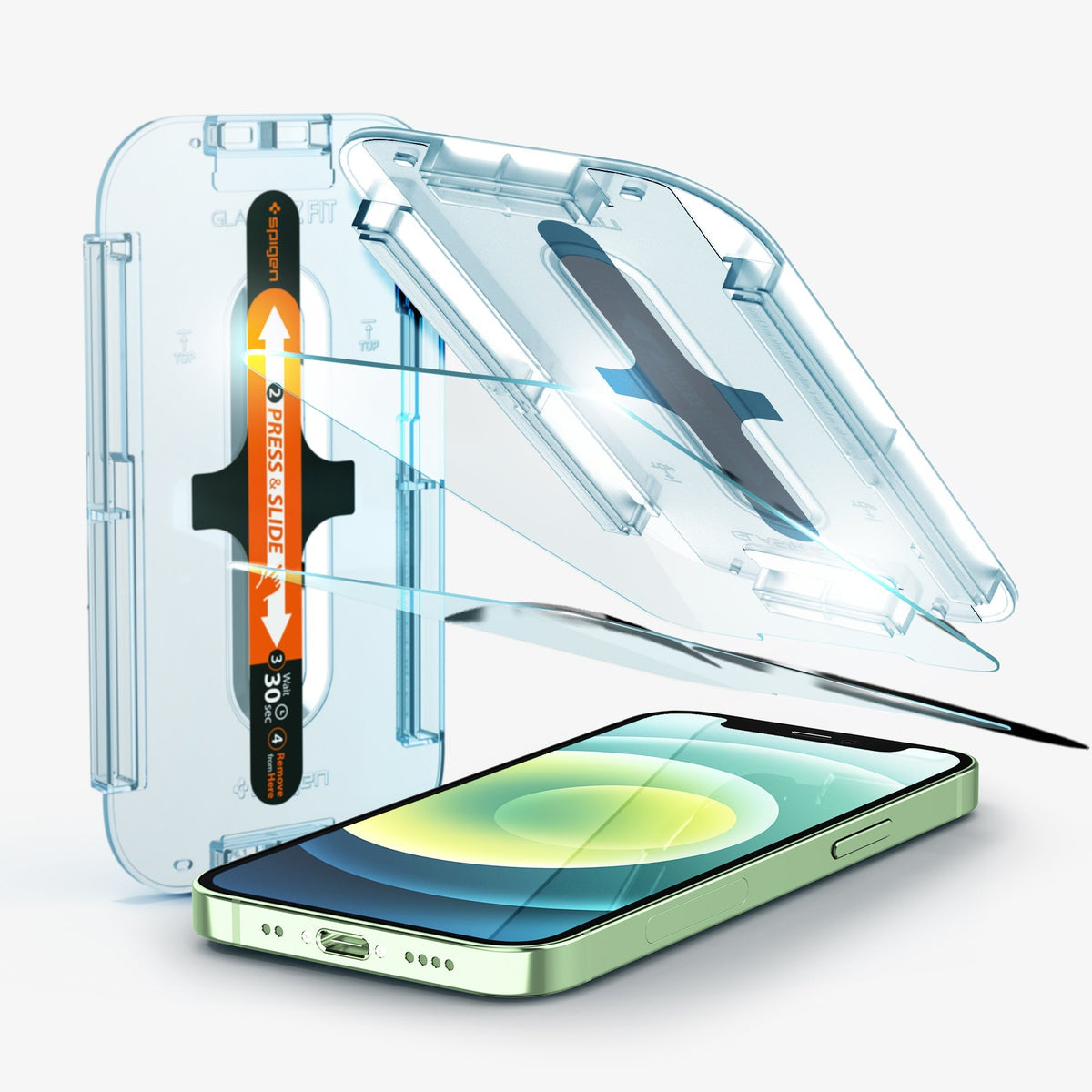 Spigen iPhone 12 mini Screen Protector – GLAS.tR EZ Fit (2 Pack) — Clear kit