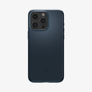 Spigen Thin Fit case for iPhone 15 Pro in Metal Slate – rear view main image