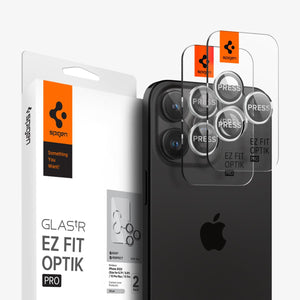 Spigen iPhone 14 Pro Max / 14 Pro Lens Protector – Optik Pro EZ Fit – Silver product image 1