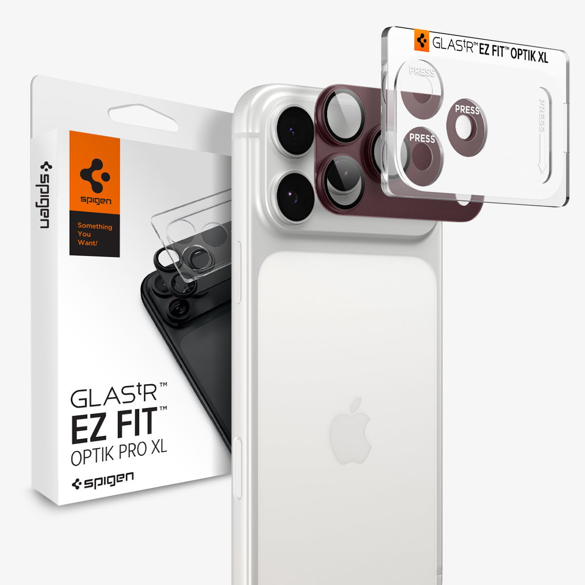 Spigen iPhone 18 Pro Max Glas.tR EZ Fit Optik Pro XL lens protector - Dark Cherry - image 1