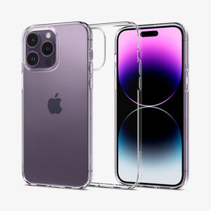 ACS04809 - iPhone 14 Pro Max Case Liquid Crystal in crystal clear showing the back