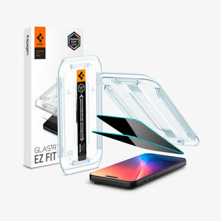 Spigen iPhone 17 Pro / 17 Screen Protector – GLAS.tR EZ Fit | Privacy - Privacy - two-pack privacy screen protector kit and compatible case