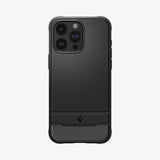 ACS06561 - iPhone 15 Pro Max Case Rugged Armor (MagFit) in matte black showing the back
