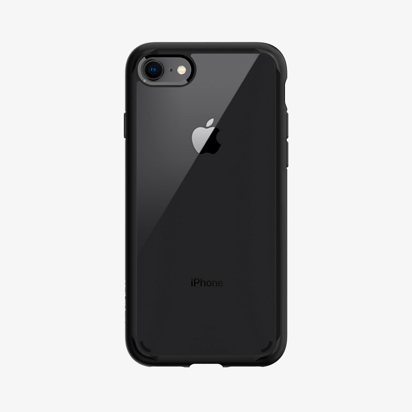 042CS20924 - iPhone SE Ultra Hybrid case in rose crystal showing the back