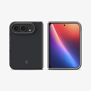 iPhone Duo Nano Pop (Mag Fit) in Black Sesame showing front and rear views of the case fully unfolded with a slim fitted profile