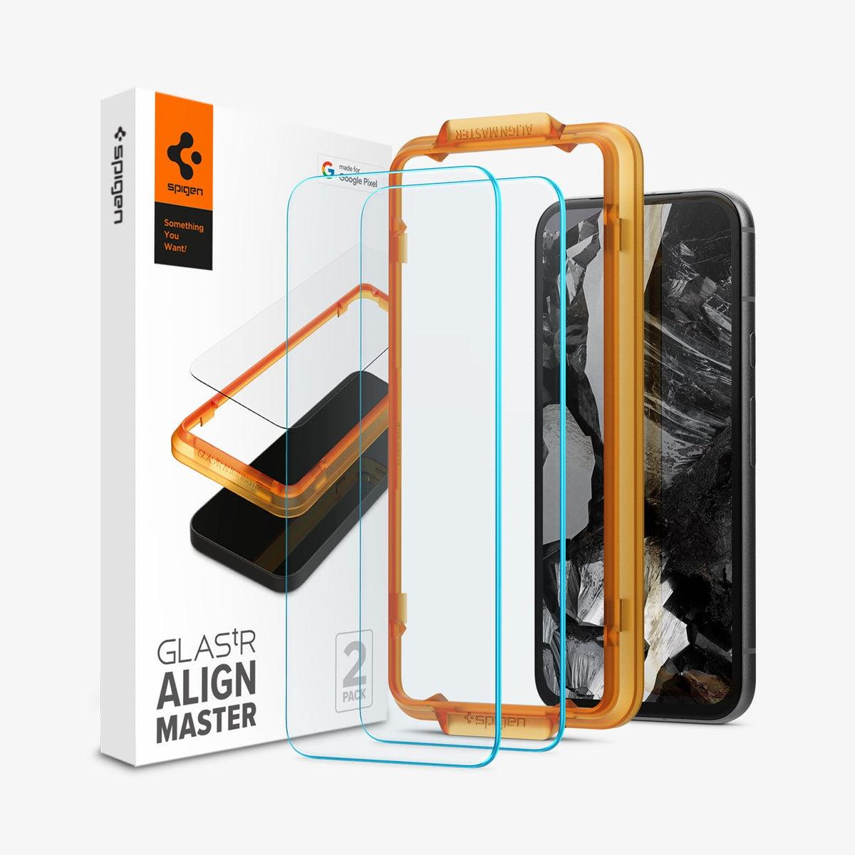 Spigen Google Pixel 8a Screen Protector – GLAS.tR AlignMaster (2 Pack) — Clear kit