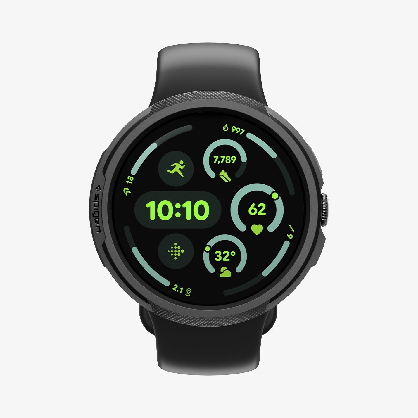 Spigen Google Pixel Watch 5 (45mm) Case + Stand – Liquid Air - Matte Black - official image 1