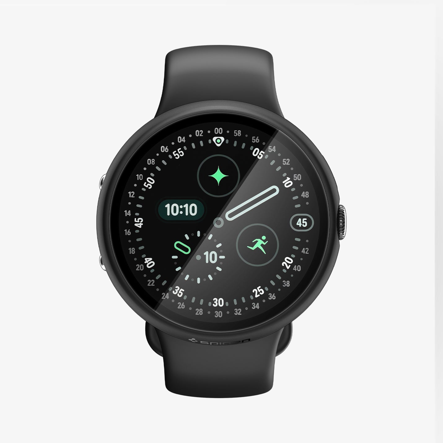 Spigen Google Pixel Watch 5 (45mm) Case + Screen Protector – Thin Fit 360 - Black - image 1