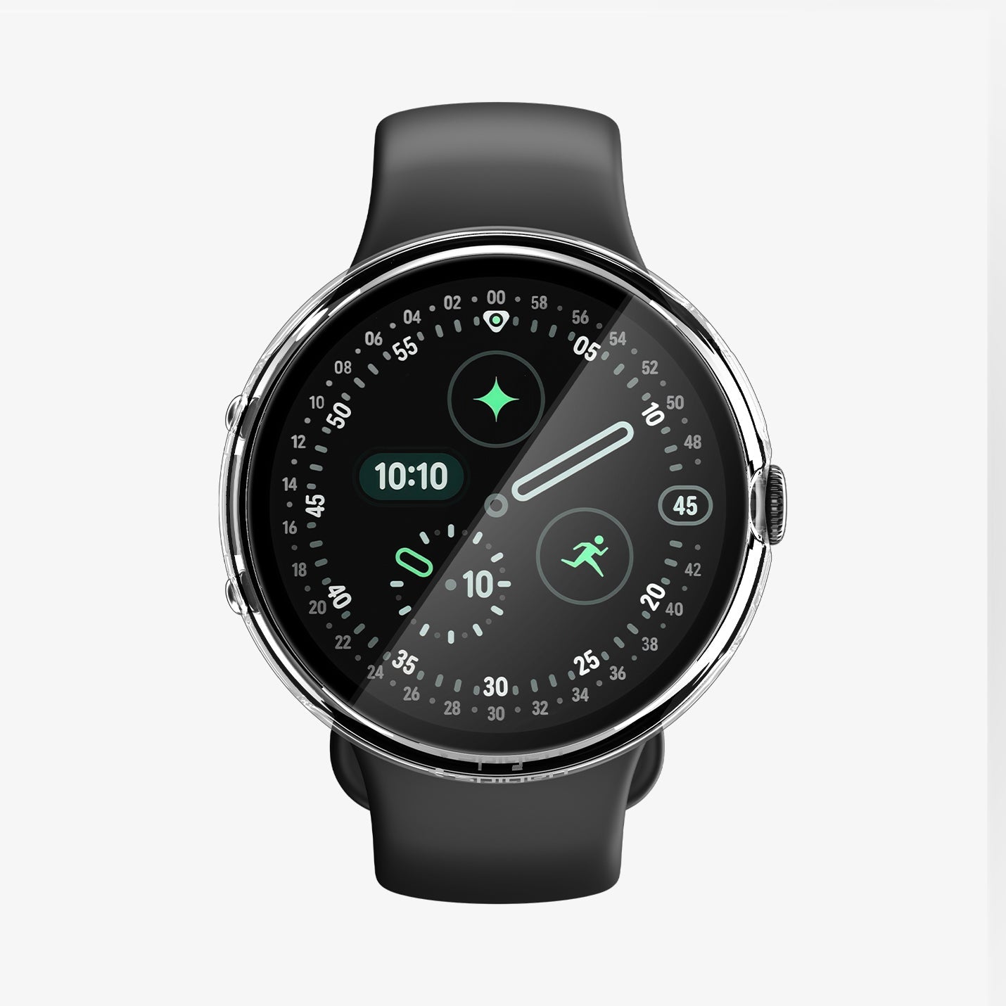 Spigen Google Pixel Watch 5 (45mm) Case + Screen Protector – Thin Fit 360 - Crystal Clear - image 1